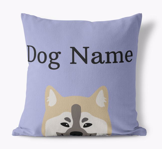 {dogsName}'s Icon & Name: Personalized {breedFullName} Canvas Pillow